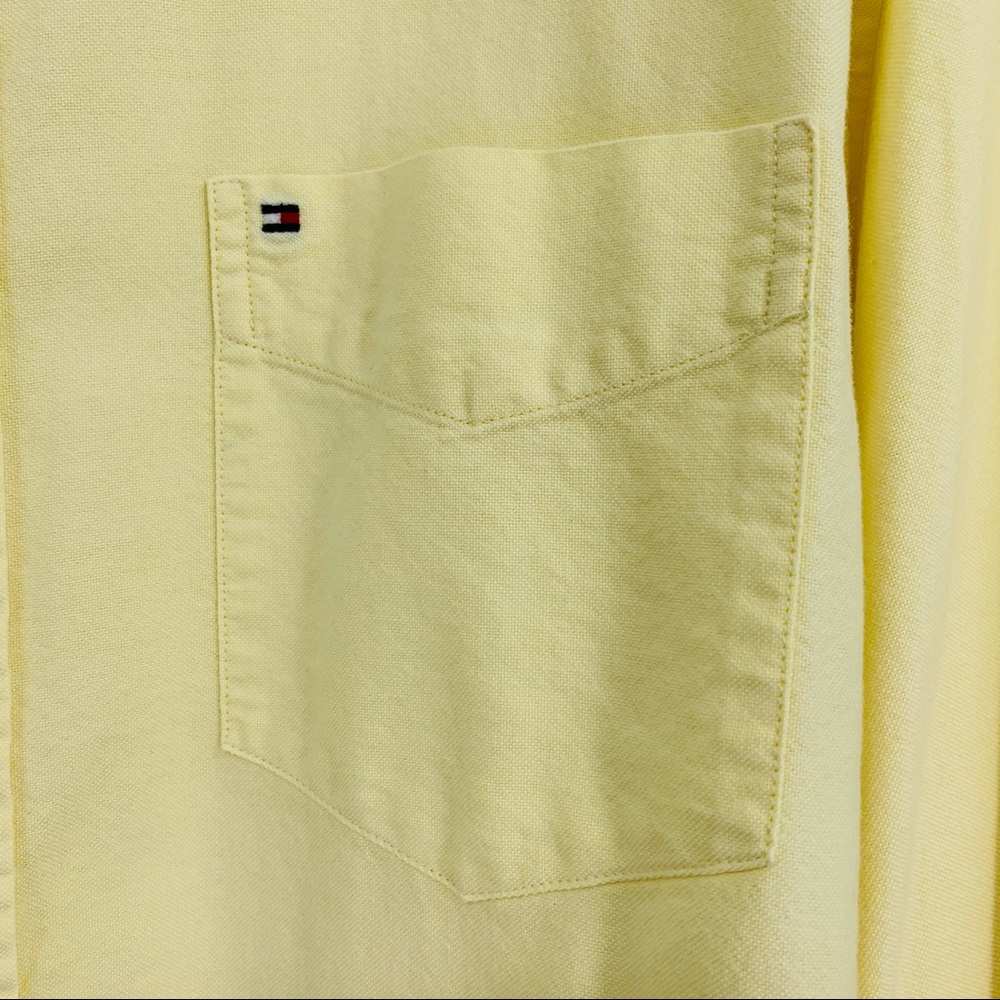 Tommy Hilfiger Oxford Button Down Yellow Shirt Size XL - Picture 3 of 9
